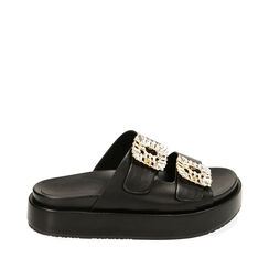 WOMEN SHOES WEDGE SYNTHETIC NERO, 214913862EPNERO037, 001a