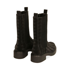 Chelsea boots neri in microfibra nabuk, tacco 4 cm , Special Price, 180624306MNNERO035, 004 preview