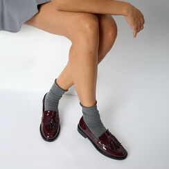 Mocasines burdeos en CHAROL con suela de goma, Primadonna, 26D532701NPBORD035, 002a