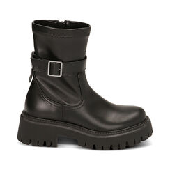 Stivaletti biker neri soft, tacco 5,5 cm, Primadonna, 220614820EPNERO035, 001 preview