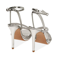 Sandalo con tacco donna argento chic, tacco 10,5 cm, Primadonna, 252133425LPARGE036, 004 preview
