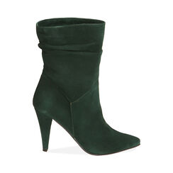 Ankle boots verdi in camoscio, tacco 10 cm , Primadonna, 20L660062CMVERD035, 001 preview