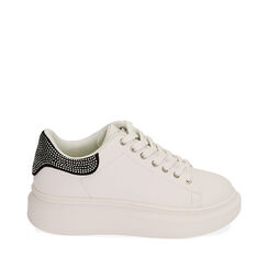 Sneakers blanches, talon 4,5 cm , Primadonna, 202621193EPBIAN035, 001a