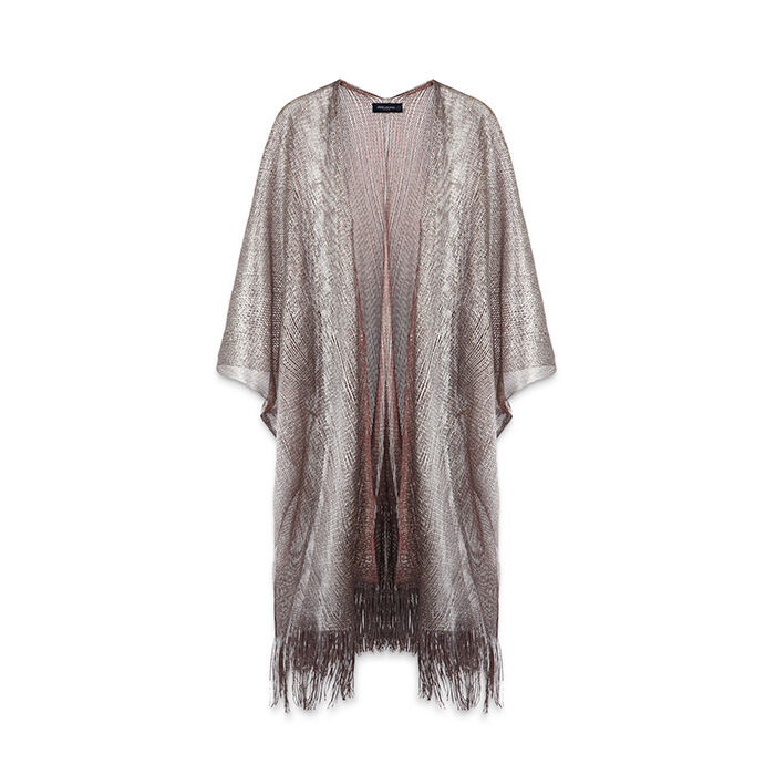 Poncho donna champagne in tessuto glitterato, Primadonna, 25B450103TSCHAMUNI