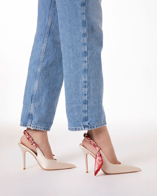 Decollet&eacute; beige tacco 10,5 cm, BEIGE