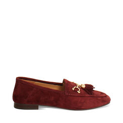 Mocassini bordeaux in camoscio con suola in gomma, Primadonna, 26N108006CMBORD036, 001a