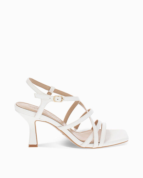 Sandali bianchi tacco 7,5 cm, WHITE