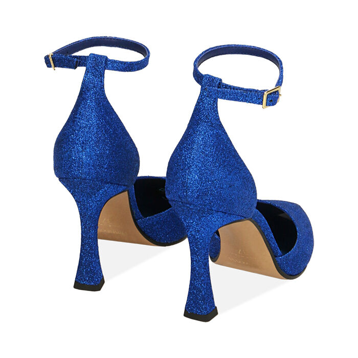 Décolleté da donna blu glitter, tacco 9,5cm | Primadonna Collection