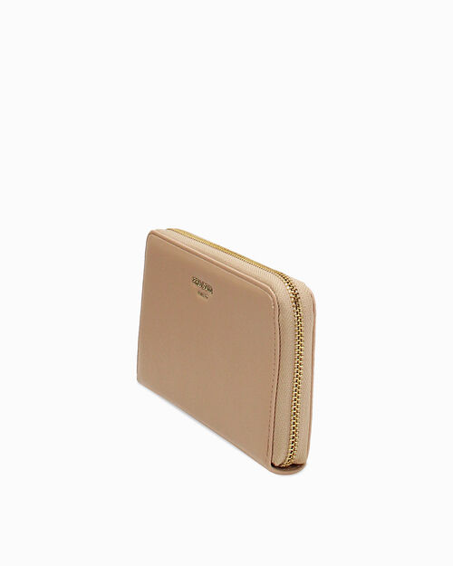 Portafoglio beige con dettagli eleganti, BEIGE