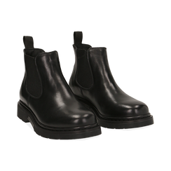 Chelsea boots neri in vera pelle, 