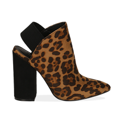 Mules leopard in microfibra, tacco 11 cm , Scarpe, 142186941MFLEOP035, 001 preview