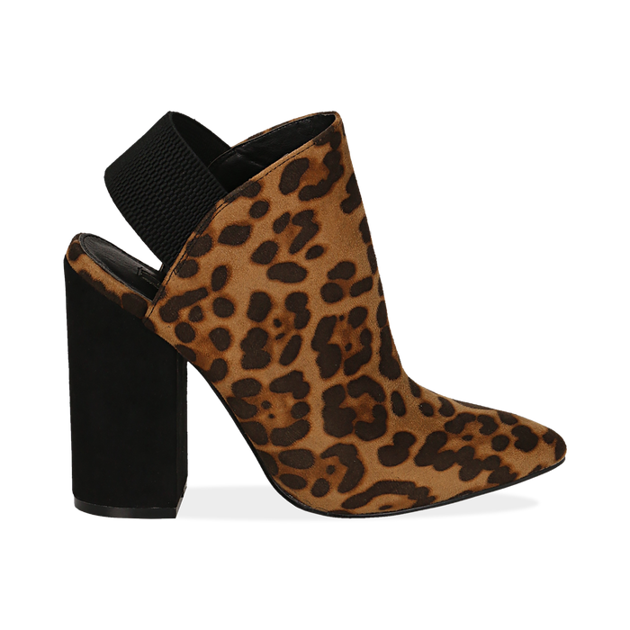 Mules leopard in microfibra, tacco 11 cm , Scarpe, 142186941MFLEOP035