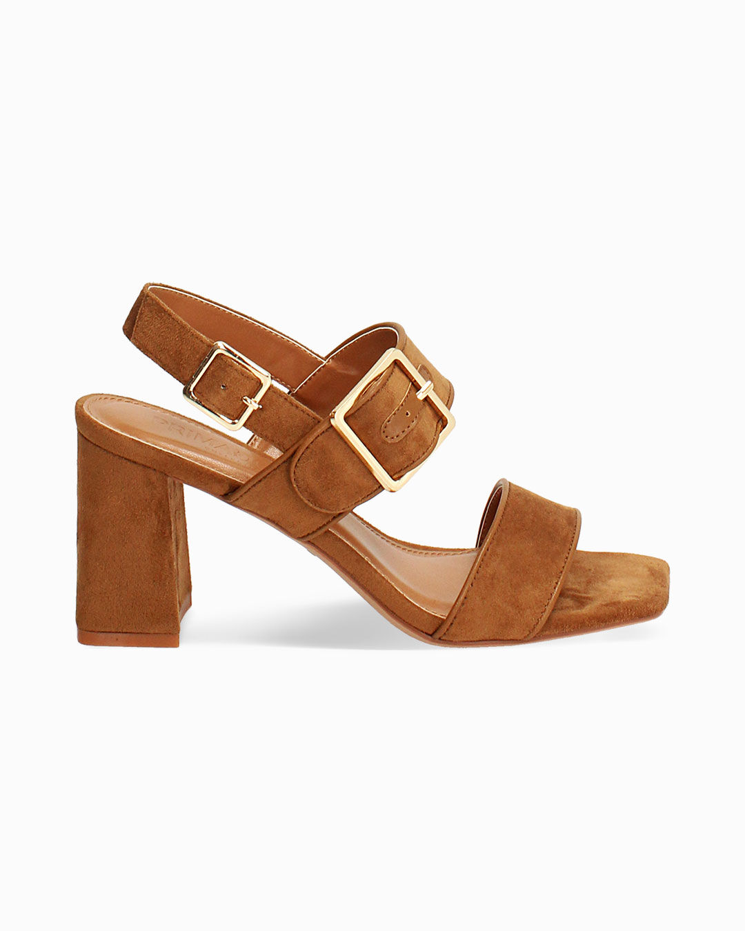 Sandali cognac con tacco 7,5 cm