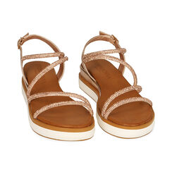 Sandali rosa oro,zeppa 4,5 cm, Primadonna, 214927220LMRAOR035, 002 preview
