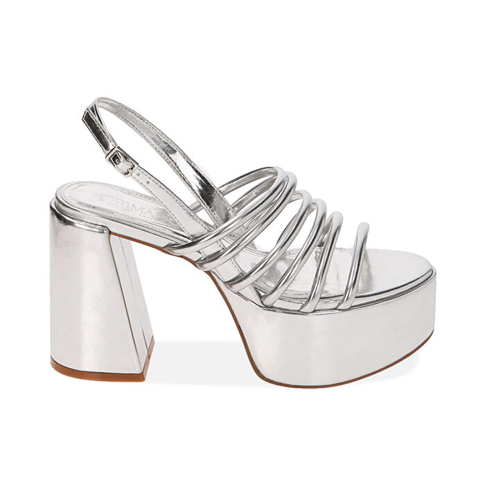 Sandali plateau argento outlet