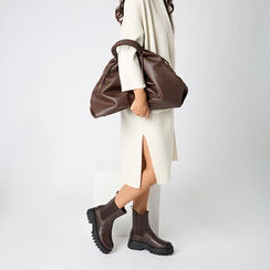 Sac à main brun foncé avec trois poches, Primadonna, 262341875EPMOROUNI, 002a