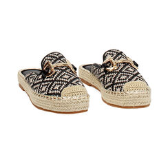 Sabot donna nero-panna in raffia, Primadonna, 254930502RFNEPA035, 003 preview