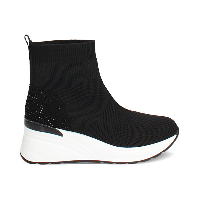 Slip on nere con tacco 6,5 cm, Scarpe, 272812186TRNERO040