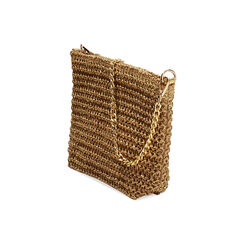 Tracolla in paglia marrone con intrecci oro, Primadonna, 25J904762PGMAORUNI, 003 preview