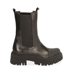 Chelsea boots neri in pelle, tacco 5,5 cm , Primadonna, 187204477PENERO035, 001 preview