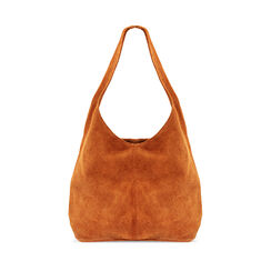 Borsa a spalla donna camoscio cognac, Primadonna, 240802577CMCOGNUNI, 001a