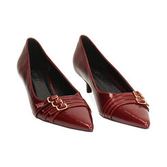 Décolleté bordeaux lucide con tacco di 4,5 cm, Primadonna, 264945845EUBORD035, 003 preview