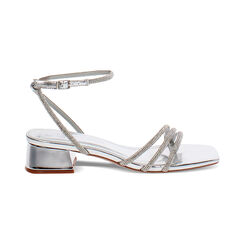 Sandales &agrave; talon argent&eacute; scintillant 5,5 cm, Primadonna, 274911202LPARGE035, 001 preview