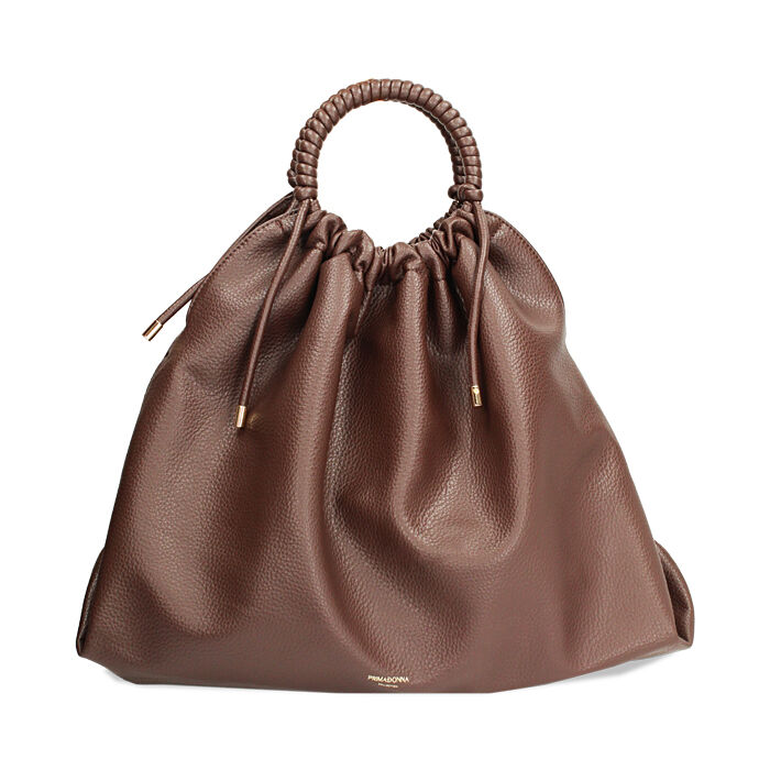 Sac à main brun foncé avec trois poches, Primadonna, 262341875EPMOROUNI