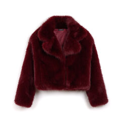 Cappotto corto in pelo sintetico bordeaux, Primadonna, 261902423FUBORDM, 001 preview