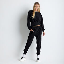 Pantaloni neri in microfibra, Primadonna, 22C910106MFNEROM, 003 preview