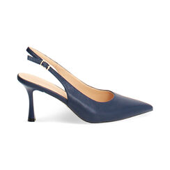 D&eacute;collet&eacute; blu slingback tacco 8 cm, Primadonna, 274929701EPBLUE036, 001 preview