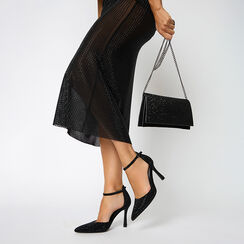 Pochette nera in microfibra con strass, Primadonna, 265162201MPNENEUNI, 002 preview