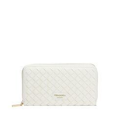 Portafoglio donna bianco intrecciato, Primadonna, 255700503EIBIANUNI, 001a
