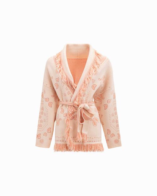 Cardigan rosa con cintura in vita, PINK