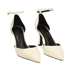 Chaussure à cambrure ouverte crème avec talon de 7,6 cm, Primadonna, 264902519EPPANN037, 003 preview