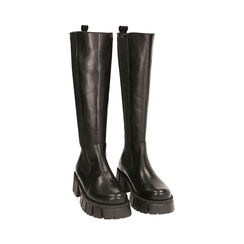 Botas negro de cuero, tacón 7 cm , Special Price, 18L622290PENERO036, 002 preview