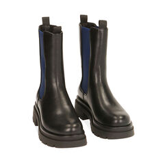 Botines chelsea negro / azul, tacón 5 cm, Special Price, 180610101EPNEBL037, 002a