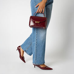 Décolleté bordeaux lucide con tacco di 4,5 cm, Primadonna, 264945845EUBORD035, 002a