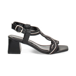 Sandale à talon femme noire en tissu, Primadonna, 254941725TSNERO035, 001 preview