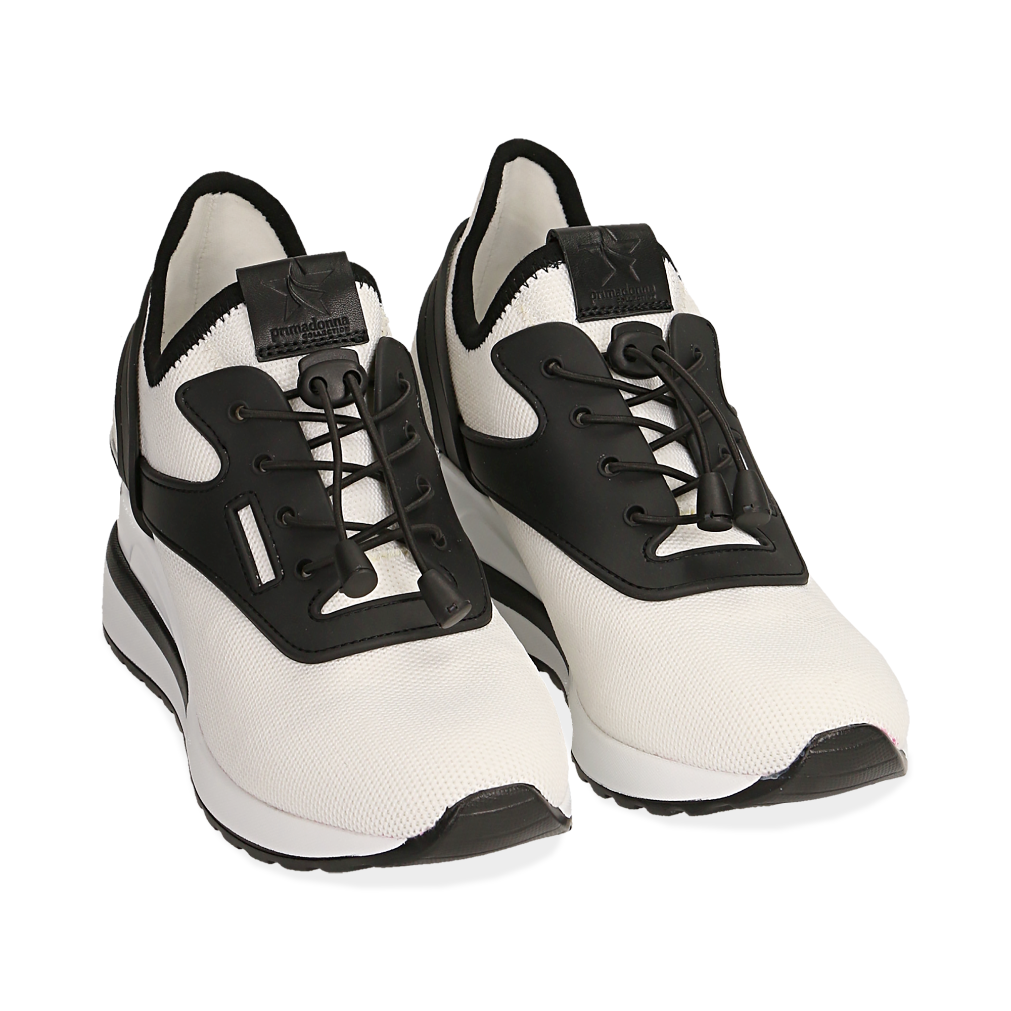 Sneakers bianche in tessuto con zeppa | Primadonna Collection