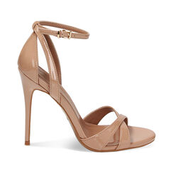 Sandalias de tacón nude de charol, Special Price, 232107303VENUDE035, 001 preview