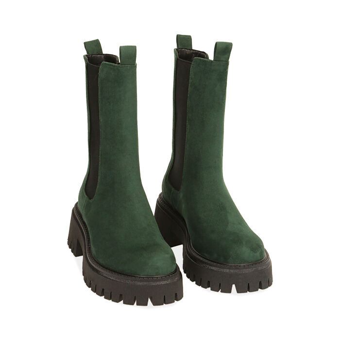 Botines Chelsea para mujer verdes en microfibra, tacón 5,5 cm | Colección  Primadonna Collection