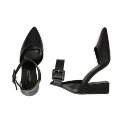 D&eacute;collet&eacute; nere in eco-pelle, tacco 9,50 cm , Scarpe, 144895575EPNERO035, 003 preview