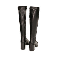 Stivali plateau in pelle nera, tacco 8,4 cm, Primadonna, 22B814403PENERO035, 003 preview