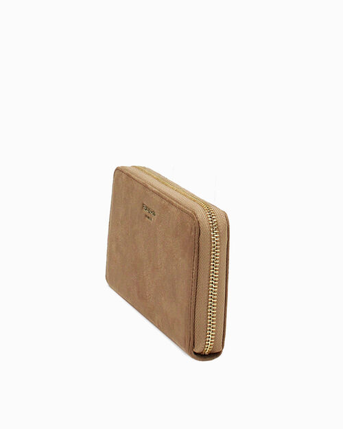 Cartera taupe con cierre elegante, TAUPE