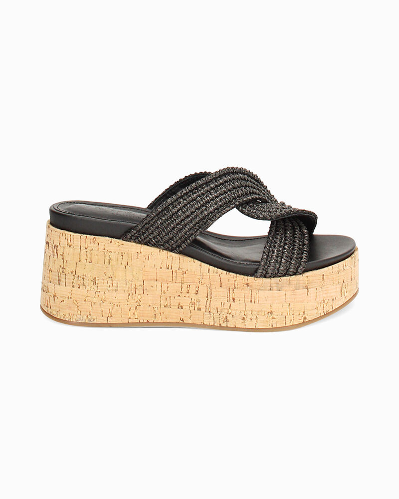 Zeppe donna nere in raffia image number null