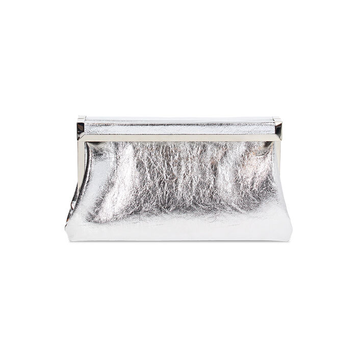 Clutch mujer plateada en laminado, Primadonna, 255126163LMARGEUNI