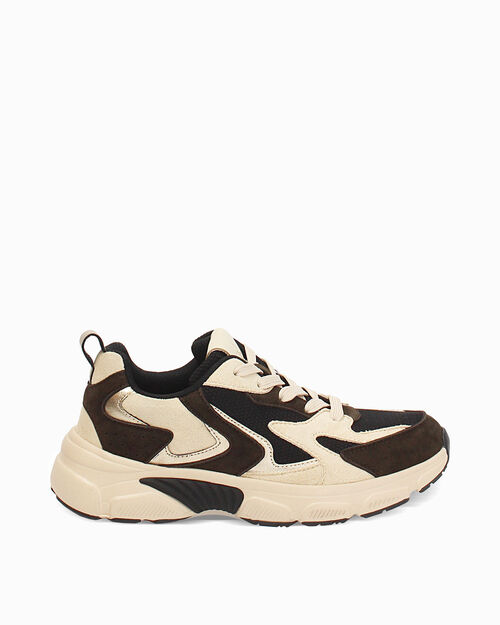 Sneakers nero-marrone chunky da donna, MULTI COLOR