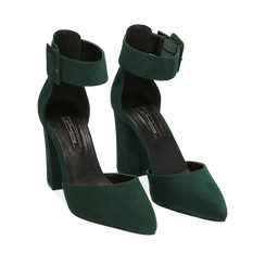 D&eacute;collet&eacute; verdi in microfibra, tacco 9,50 cm , Scarpe, 144895575MFVERD036, 002a