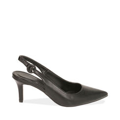 Slingback nere, tacco 7 cm , Primadonna, 192133673EPNERO035, 001a